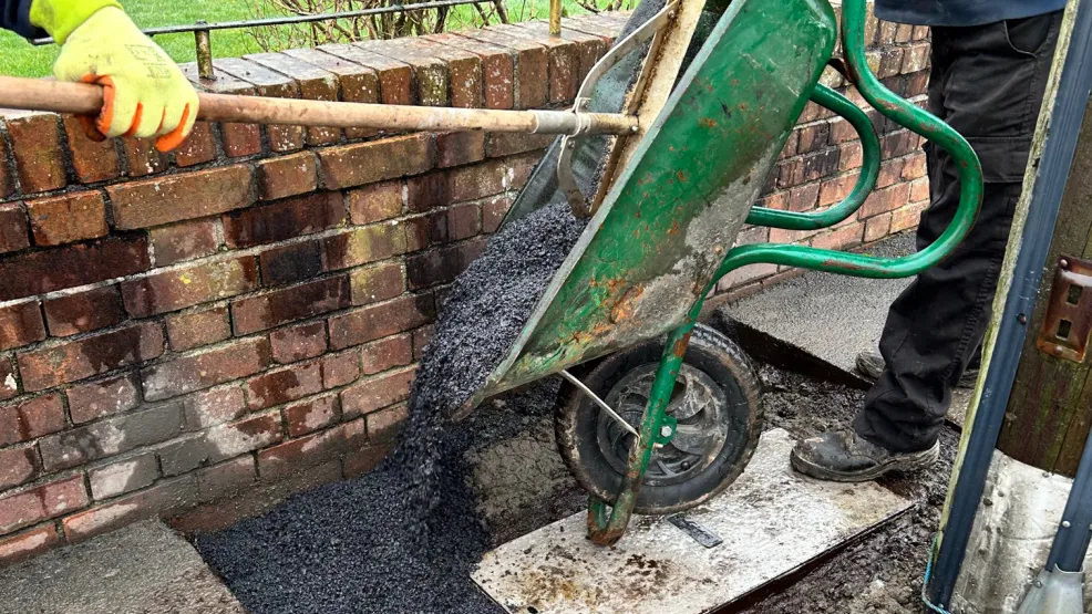SuperTrench Asphalt being poured 