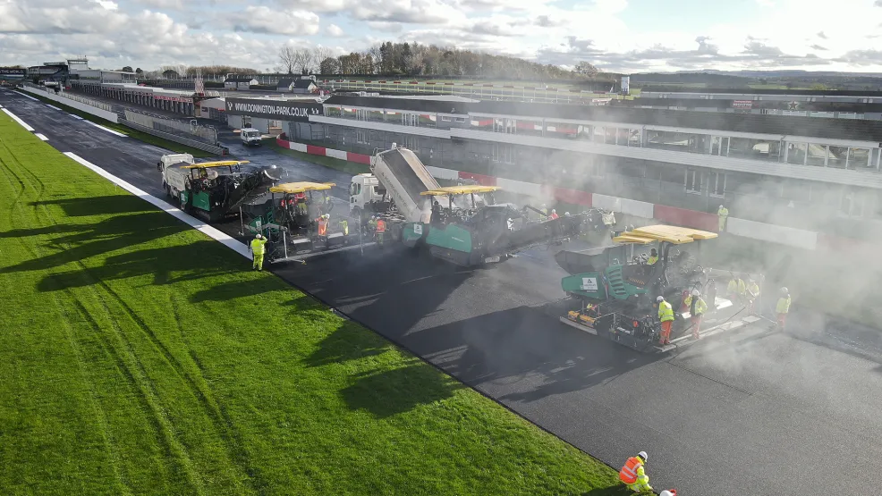 Resurfacing the start/finish straight of Donington Park
