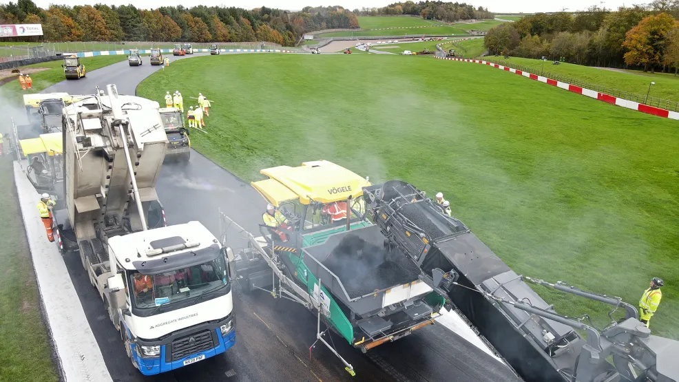 Laying Asphalt at Donington Park
