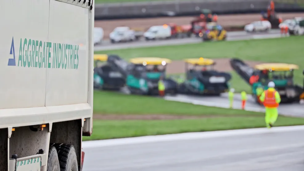 Aggregate Industries Tipper truck at Donington Park