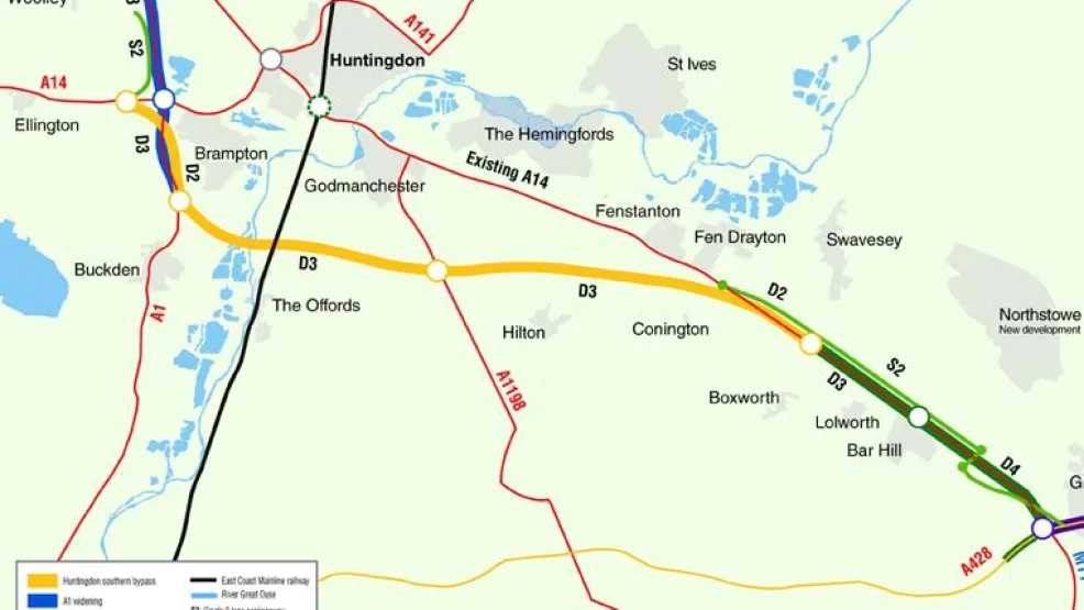 A Map of the A14 expansion section