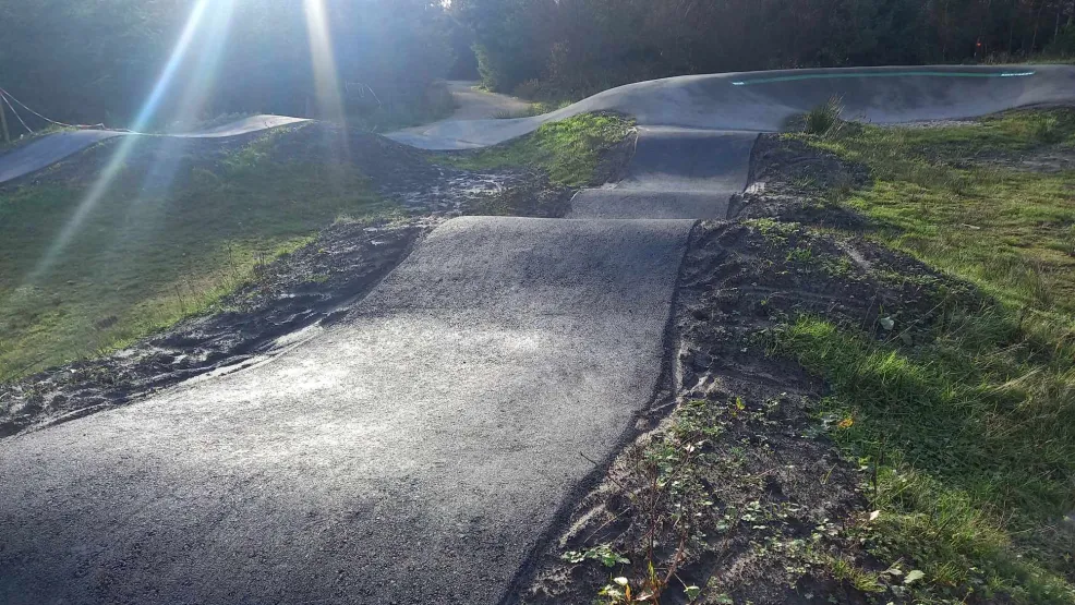 Supersport Track installed at Sutton Bank pump track close up in the sun.jpg