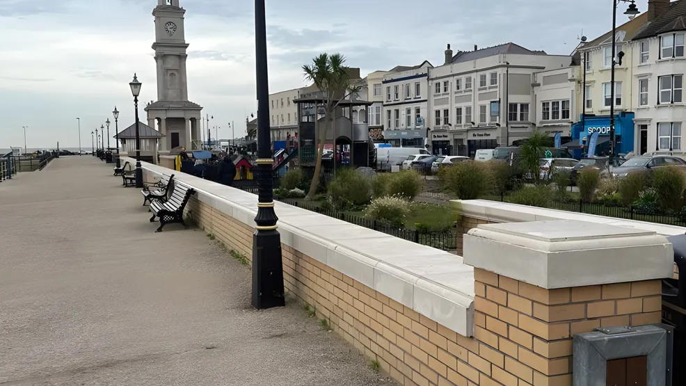 Looking down the coastal path at Herne Bay