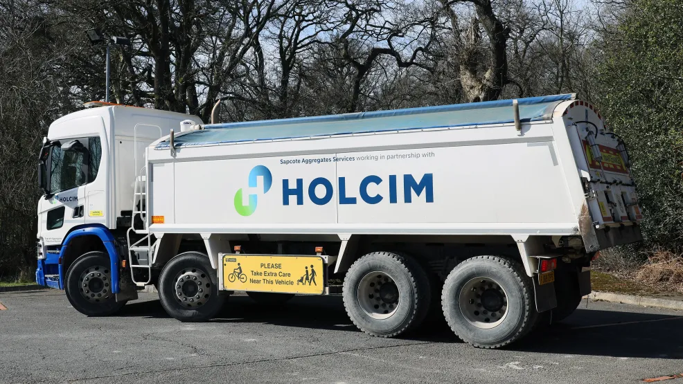 Holcim asphalt truck on it's own