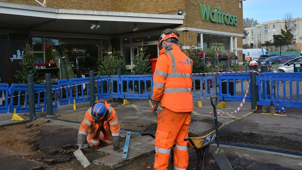 Waitrose Car Park Civils works on tactile paving