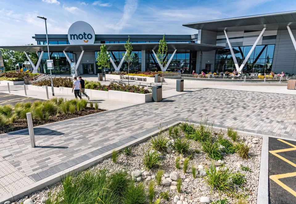Newly built service station with SuperFlow aggregates used