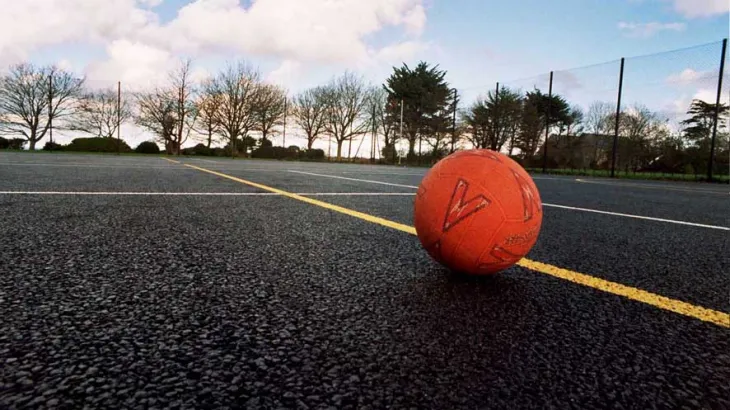 Ball on a supersport asphalt playground