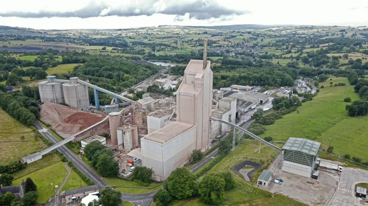 An aerial view of Caudon Cement Plant in Staffordshire