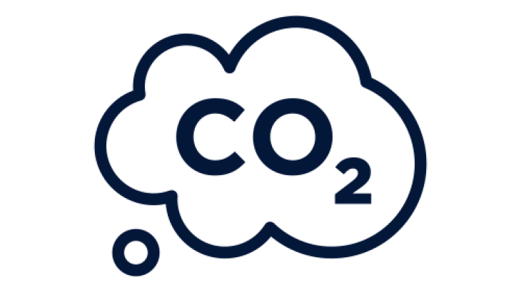 Icon of a cloud with Co2 written inside