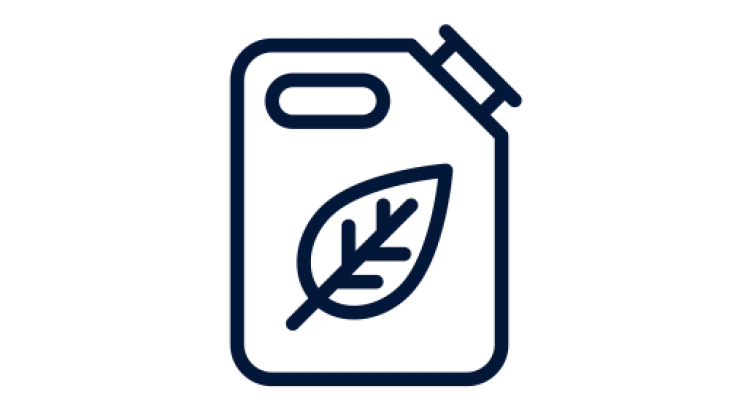 Icon of a jerry can with a leaf on it