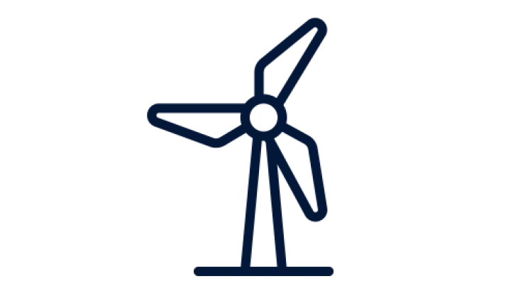 Icon of a modern windmill