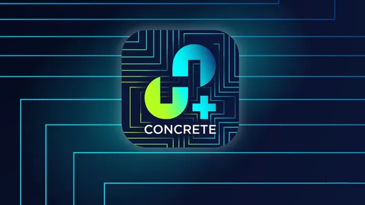 Holcim Plus app icon with text reading "enables a smooth, efficient, and innovative construction journey