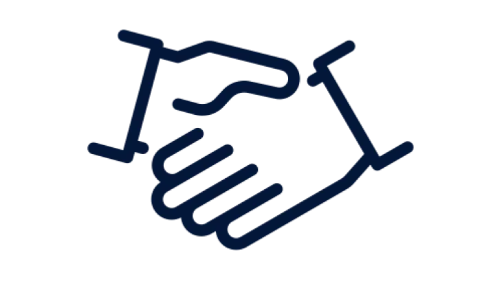 Icon of two hands shaking