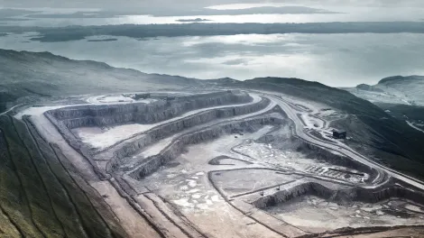 Ariel view of Glensanda Quarry in Scotland