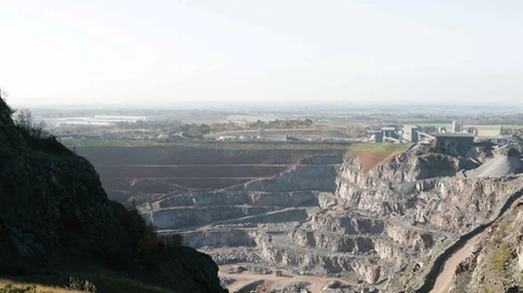 Looking into Bardon Hill Super Quarry