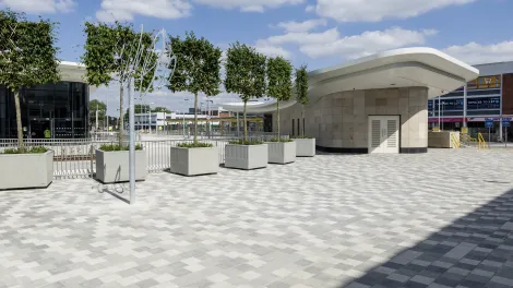 Modern Plaza area with Andover Textured paving