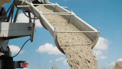 Readymix concrete pouring 
