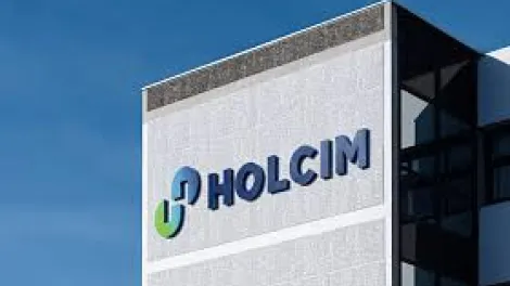 Holcim logo on top of the building