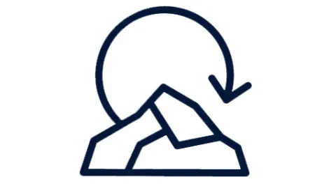 Icon showing a rock with an arrow circling above