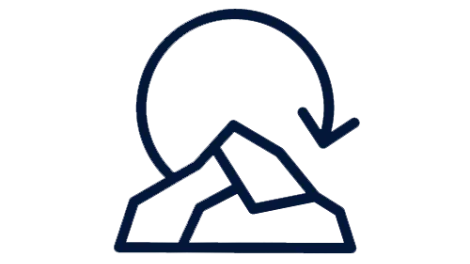 Icon showing a rock with an arrow circling above