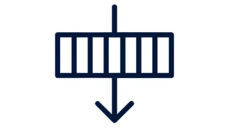 Icon of an arrow going through permeable rock