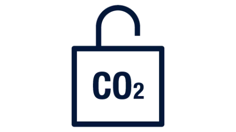 Icon of a lock with Co2 on it