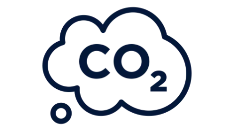 Icon of a cloud with Co2 written inside