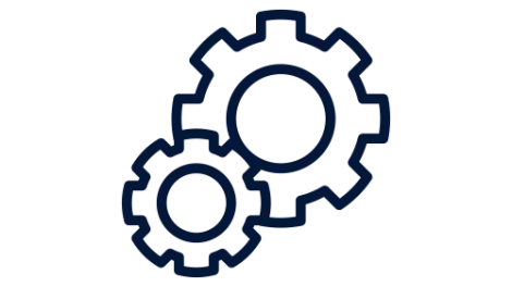 Icon of cogs overlapping each other