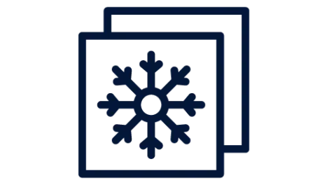Icon showing a snowflake in a square