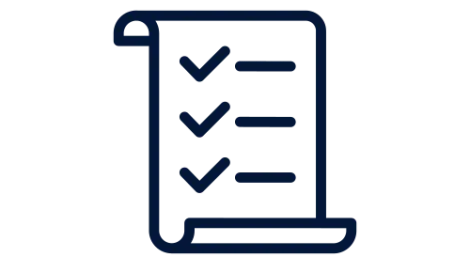 Icon of a contract with ticks