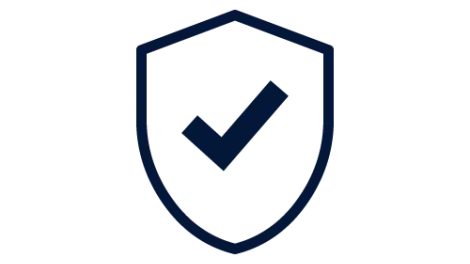 Icon of a shield with a tick in it