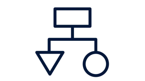 Icon showing a flow chart