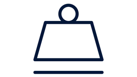 Icon showing a weight above a surface