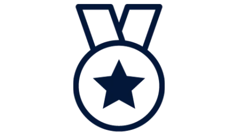 Icon of a medal with a star on it