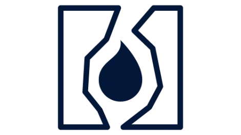 Icon showing water droplet fitting through gap