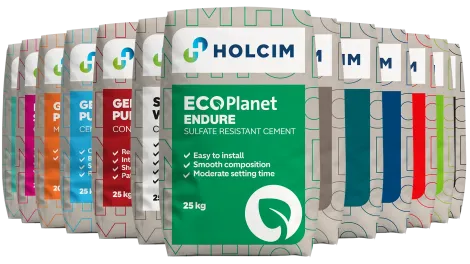 Bagged Cement product bags stacked together