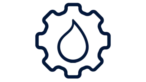 Icon of a cog with a droplet inside