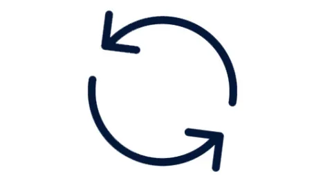 Icon showing two arrows in a circle together