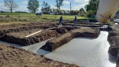 Agilia concrete placement in footings project