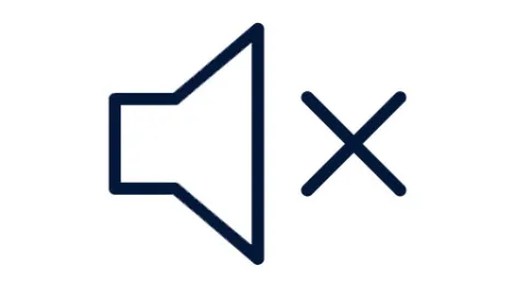 Icon of a speaker with a cross in front