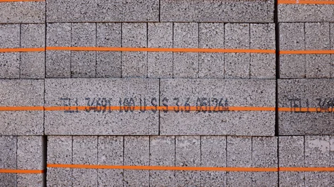 The Masterlite Ultra18 lightweight block stacked in rows