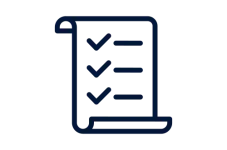 Icon of a contract with ticks