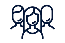 Icon showing three people