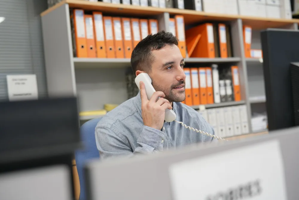 man on telephone