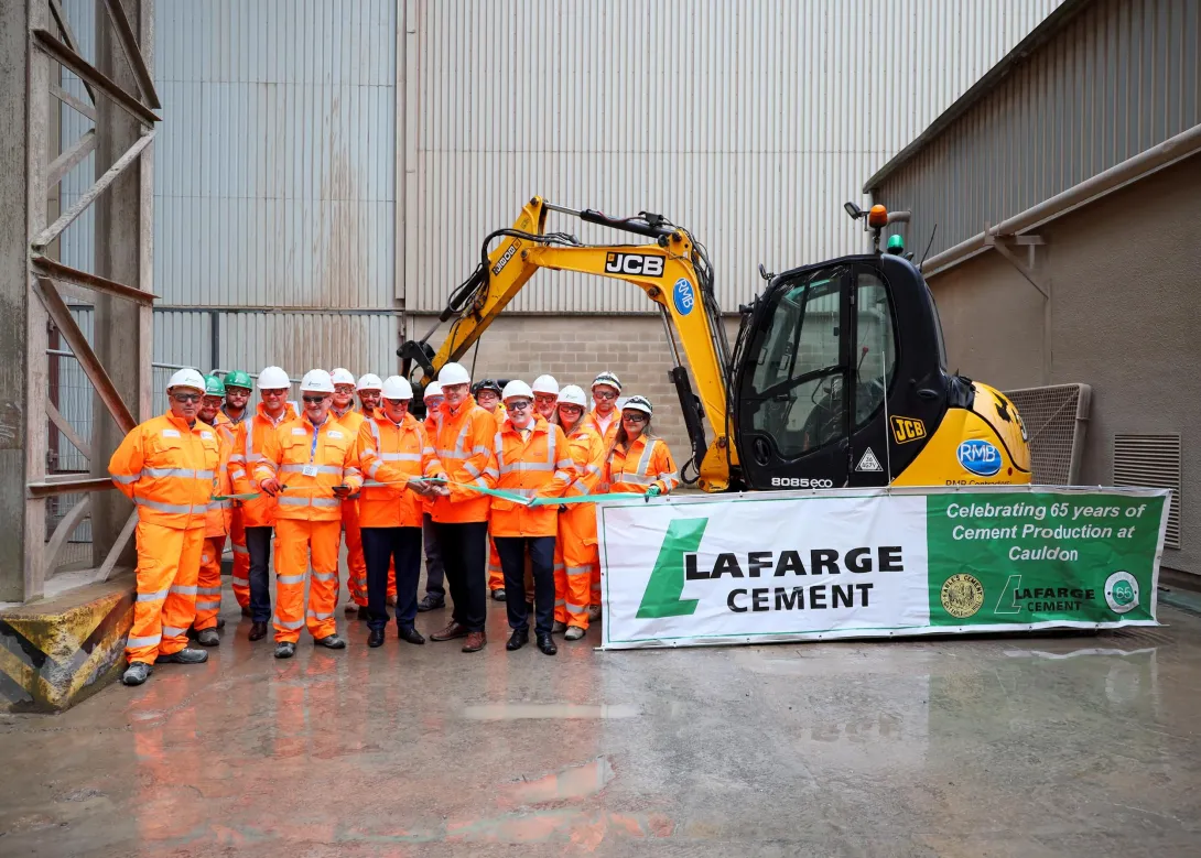Colleagues from Cauldon Cement Plant join local stakeholders to make the start of construction work on the new bag filter system at the site.