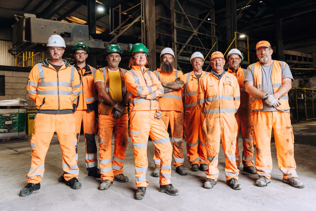 Concrete Products Factory Manager, Alison Burnett with her team
