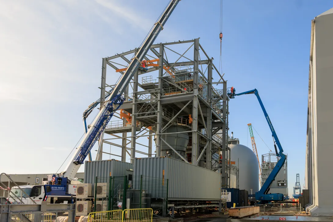 The new vertical roller mill being installed at the Tilbury Cement Plant February 2026