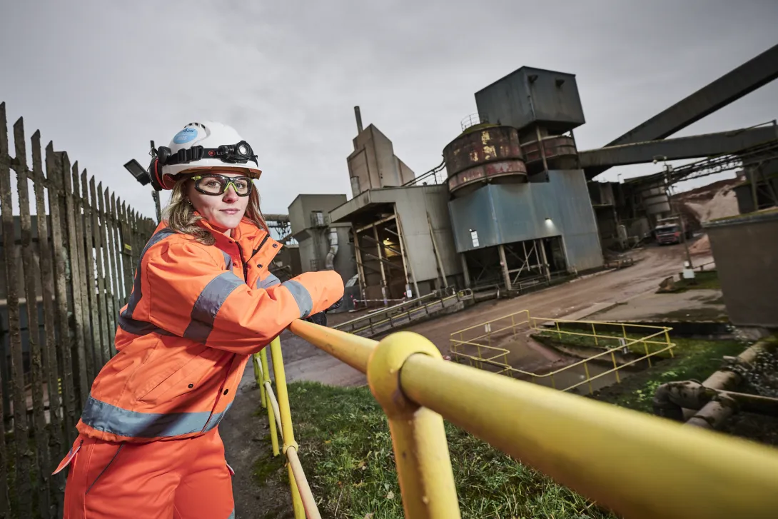 Flo Wooldridge, an apprentice at the Cauldon Cement plant