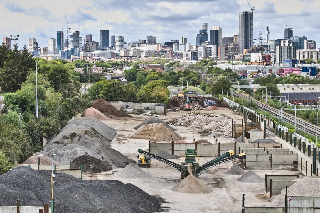 An aerial shot of Holcim Land Recovery Bordesley Green Recycling Centre