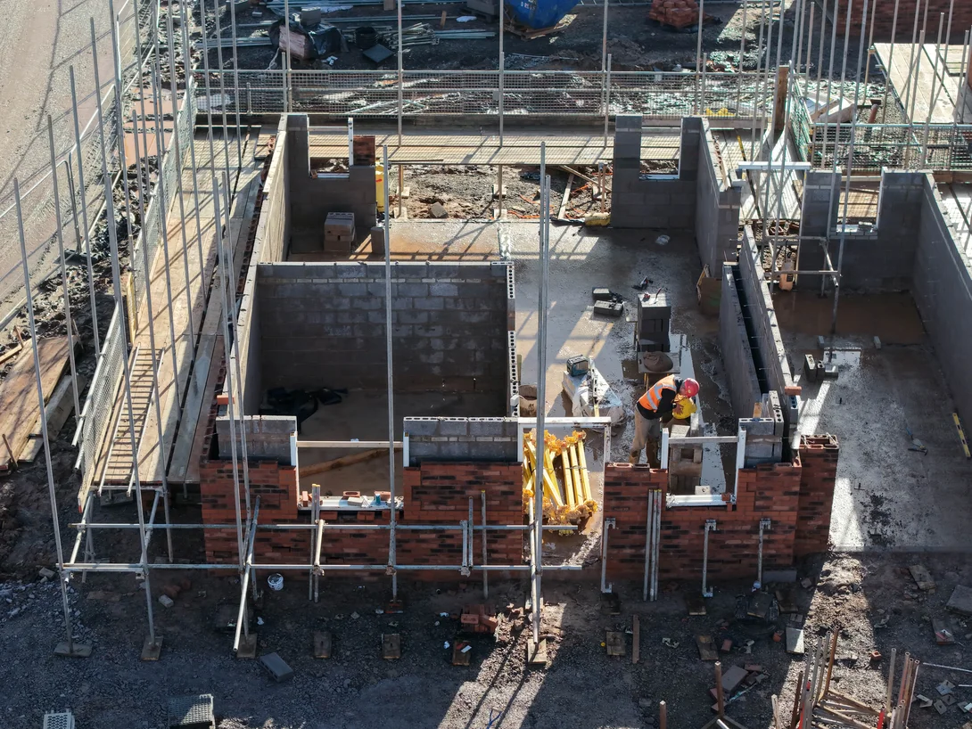 A housing development in progressions in the midlands where the Ultra18 lightweight block has been used in construction.